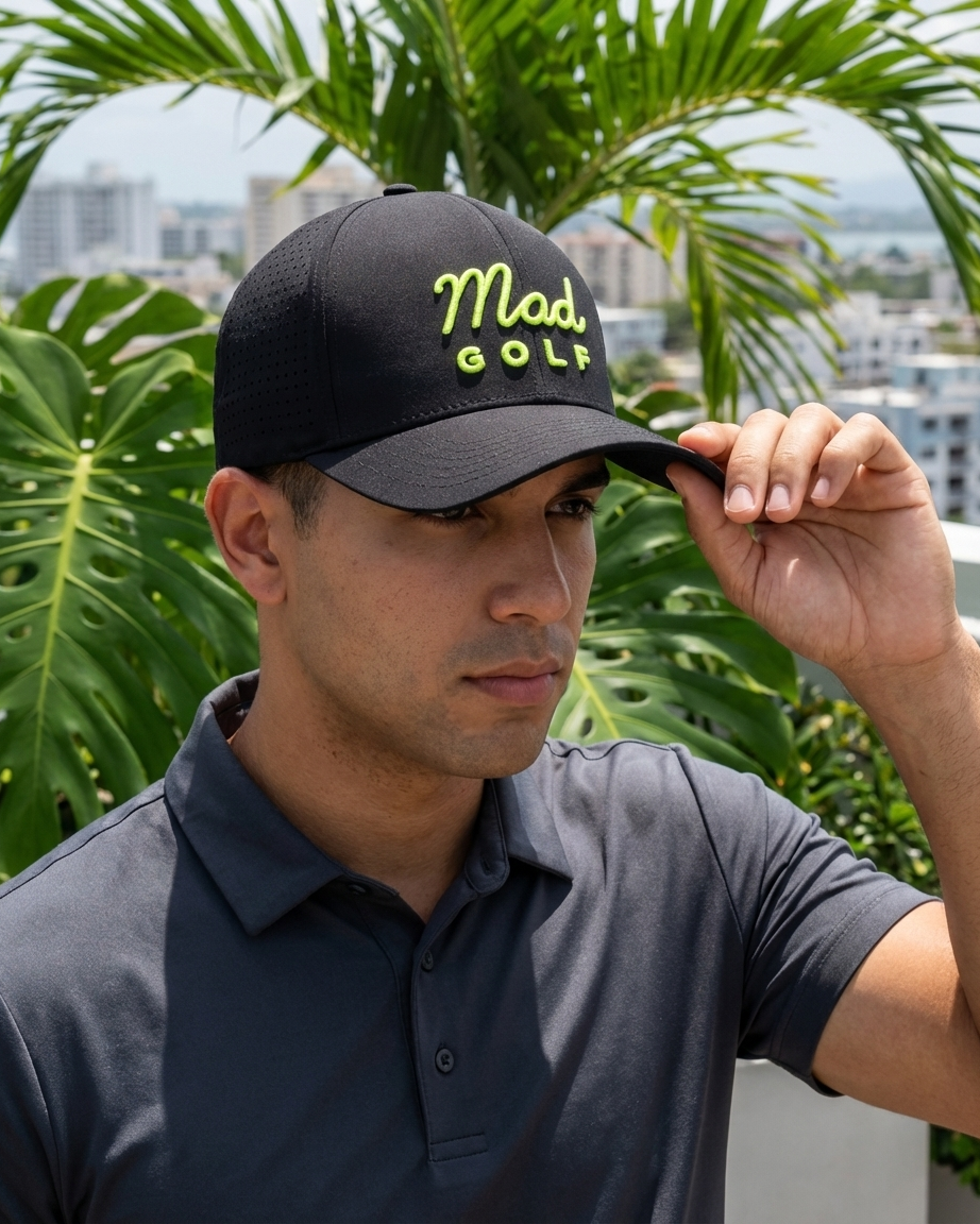 Gorra Black / Neon Yellow Mad Golf